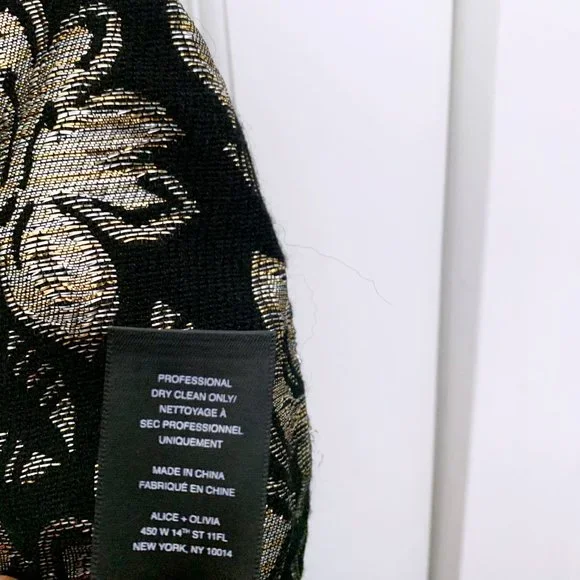 Alice + Olivia mini Black & Gold Jacquard Mini Skirt - Picture 7 of 9